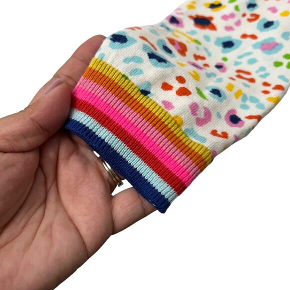 Wispr by Brodie Multicolor Animal Print Rainbow Cotton Silk Pullover Sweater XS - Picture 2 of 6